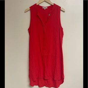 Madewell Sleeveless Red Button Down Tunic Dress Size S
